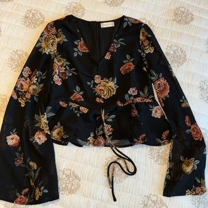 Floral Bell Sleeve Blouse